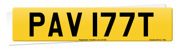 Registration number PAV 177T